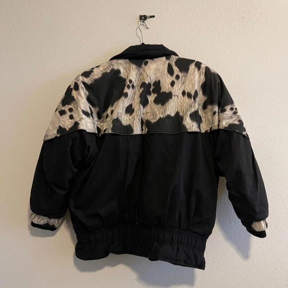 Vintage Neiman Marcus Animal Print Fur Black Puffer Ski Coat - Picture 9 of 9